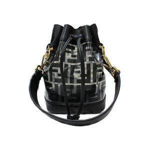 FENDI Montresor Clear Bag Black Leather